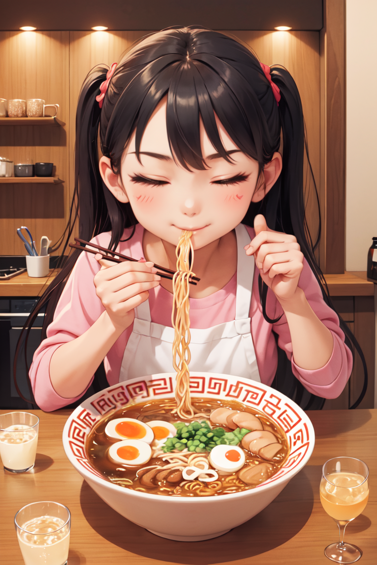 379736-3103388372-(masterpiece, best quality), 1girl, solo, cute face, kawaii, ramen, chopsticks, drinking glass, eating, heart, happy, closed eye.png